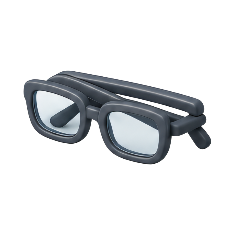 folded reading glasses on table