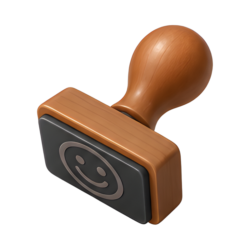 smiley face rubber stamp imprint