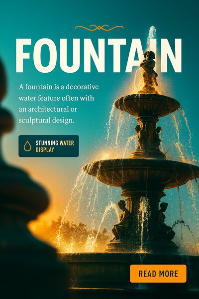 Stunning Decorative Fountain with Water Display
