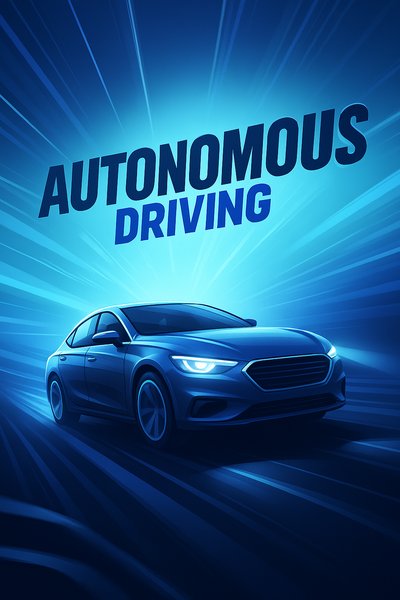 Dynamic Autonomous Driving Concept with Bold Typography