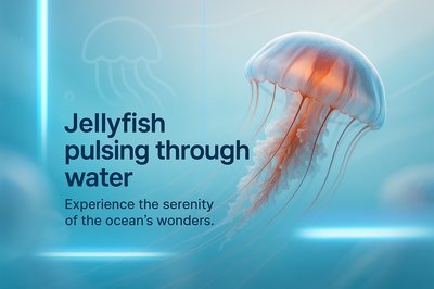 Serene Jellyfish Illustration in Aquatic Setting
