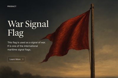 Stylish War Signal Flag Illustration for Web Design