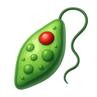 3D Euglena Icon with Volumetric Feel and Isometric View