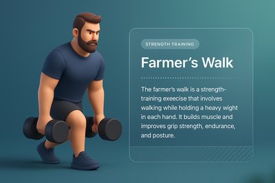 3D Illustration of Farmer's Walk Training Concept