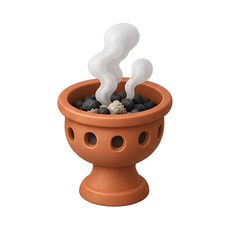handcrafted clay incense burner