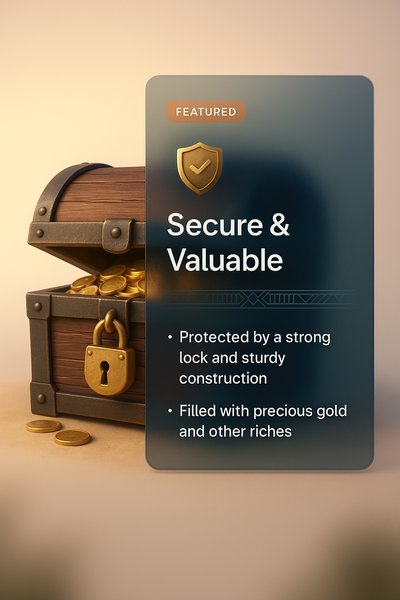 Treasure Chest with Gold Coins and Secure Display