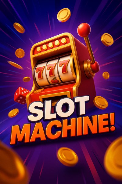 Dynamic Slot Machine Illustration with Vibrant Colors and Depth