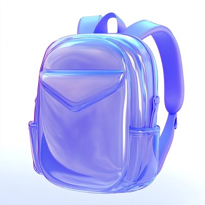 Stylized Transparent Backpack Design with Modern Aesthetic