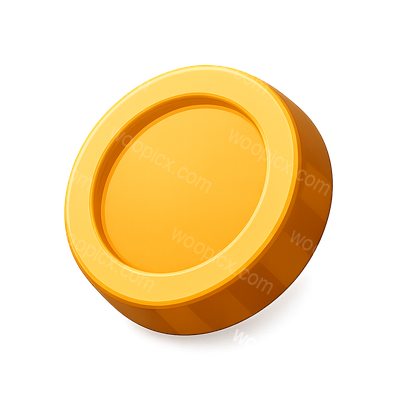 Stylish 3D Coin Icon with Volumetric Design