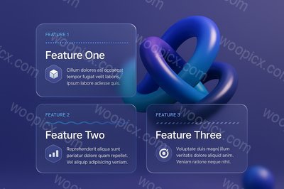 Colorful Circle Pattern with 3D Elements and Feature Blocks