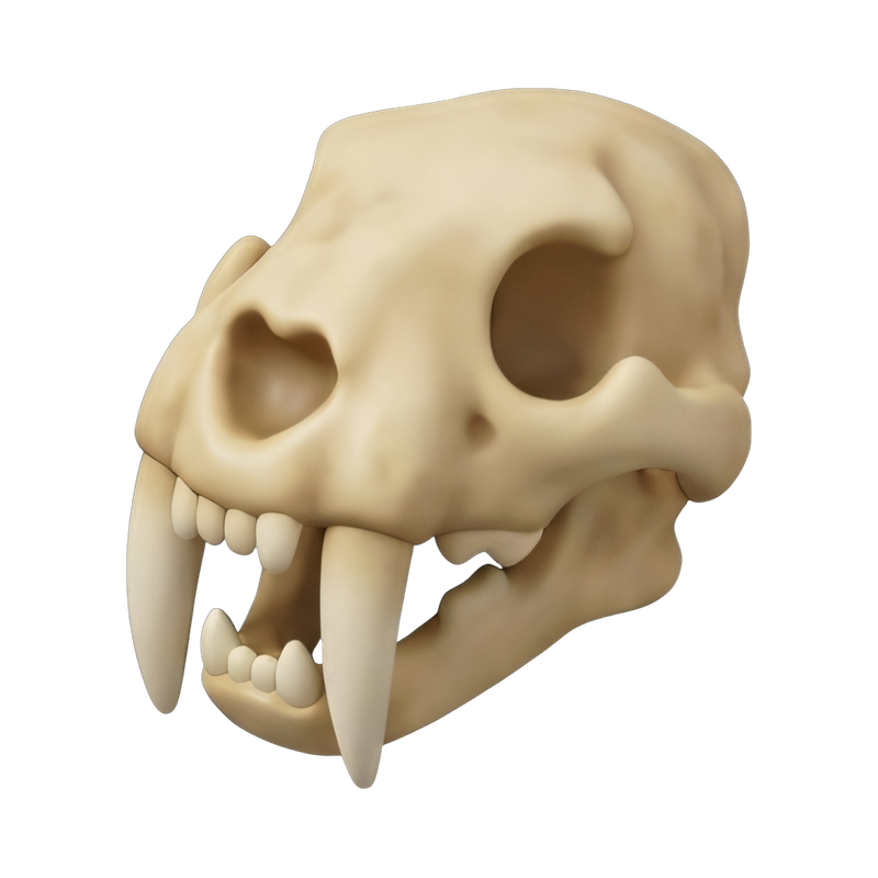 saber tooth skull display