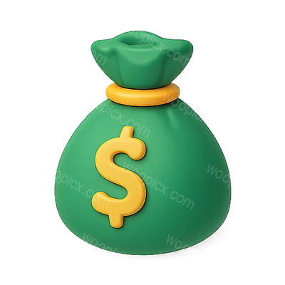 3D Illustration of a Money Bag Icon