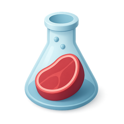 Innovative Lab-Grown Meat Icon in 3D Design