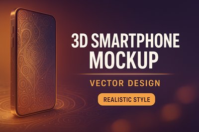 3D Smartphone Mockup with Elegant Vector Design