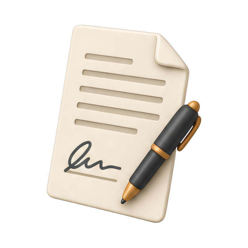 contract with signature line