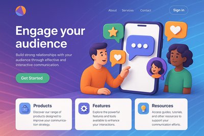 Dynamic Landing Page Design with Engaging Communication Elements