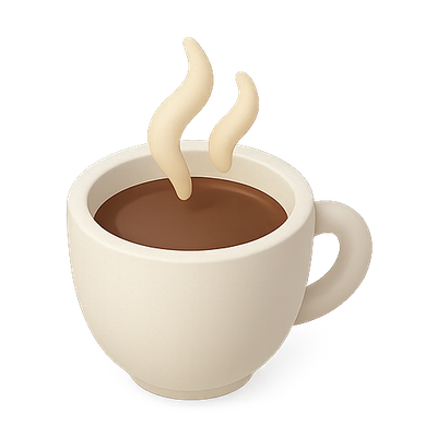 Stylized Coffee Cup with Steam Illustration