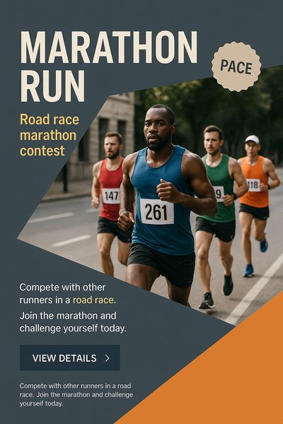 Dynamic Road Race Marathon Featuring Competitive Runners