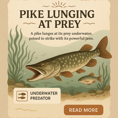 Pike Lunging at Prey: An Underwater Predator's Strike