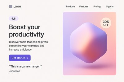 Effective Landing Page Design Template with Gradient Background