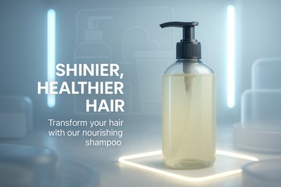 Nourishing Shampoo Product Mockup with Modern Design