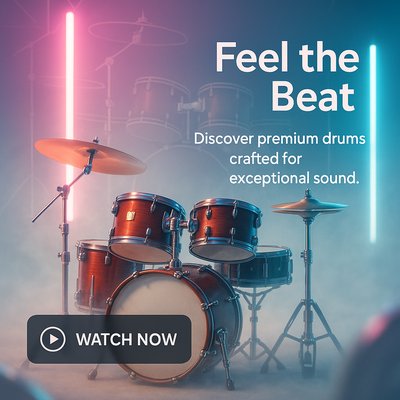 Promotional Drums Advertisement with Dynamic Lighting