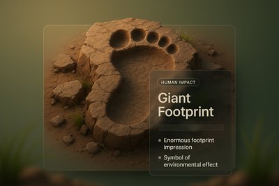 Giant Footprint Illustrating Human Impact