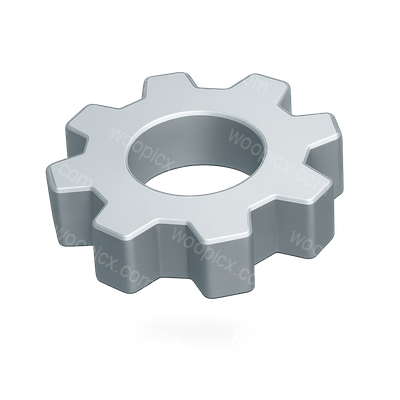 Stylish 3D Gear Icon with Isometric View
