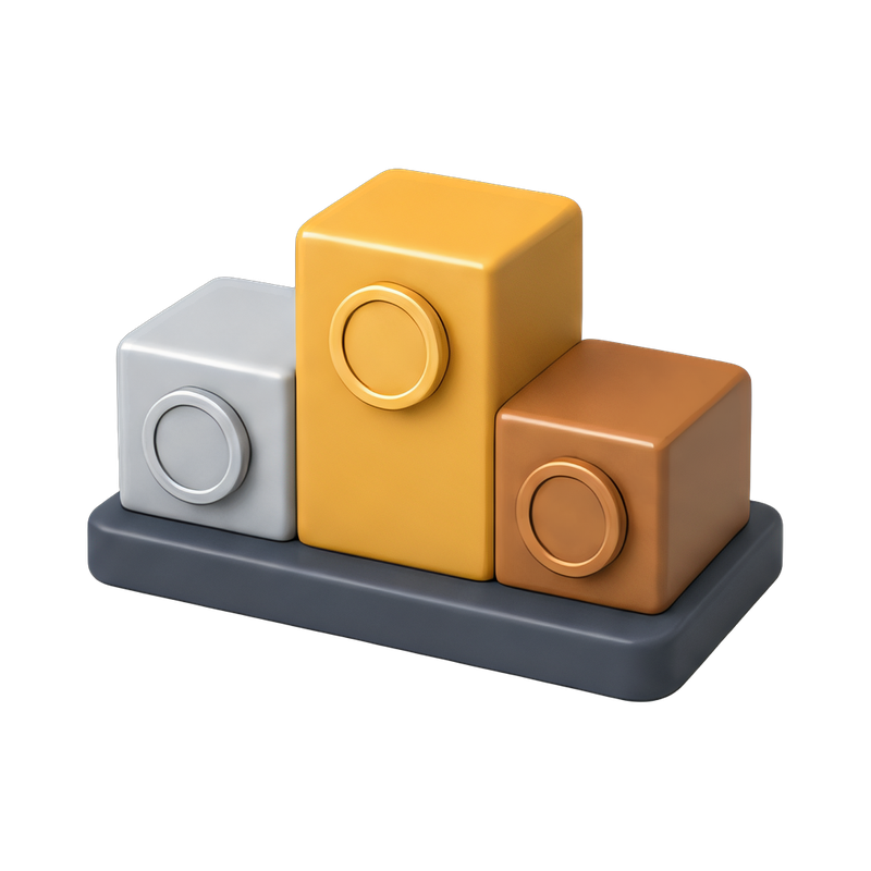 three-step podium display