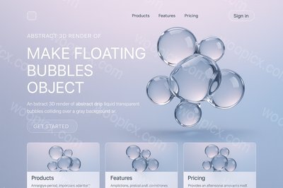 Futuristic 3D Visualization of Floating Bubbles in Modern UI