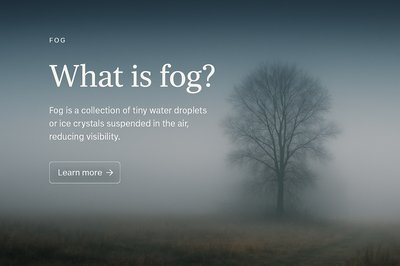 Mysterious Fog Landscape with Informative Text
