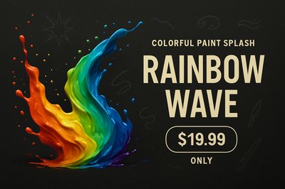 Vibrant Rainbow Wave Advertising Design Element