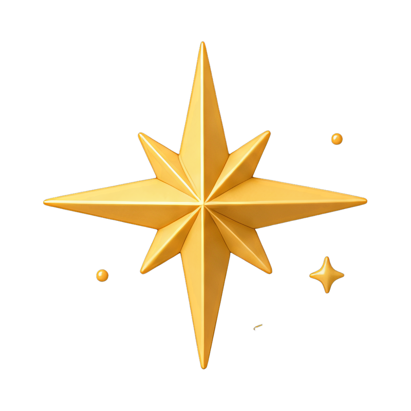 shining northern star in night sky