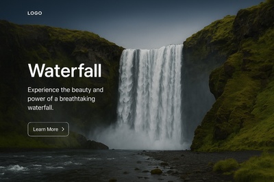 Stunning Realistic Waterfall Illustration for Web Design