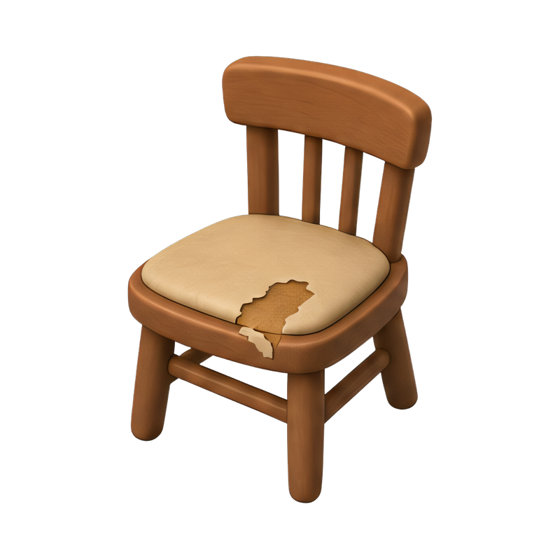 worn seat vintage chair