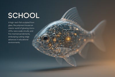 Hyperrealistic School Subject with Advanced Tech Elements
