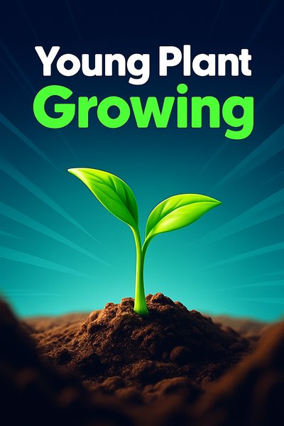 Dynamic Young Plant Growing Towards Morning Sunlight