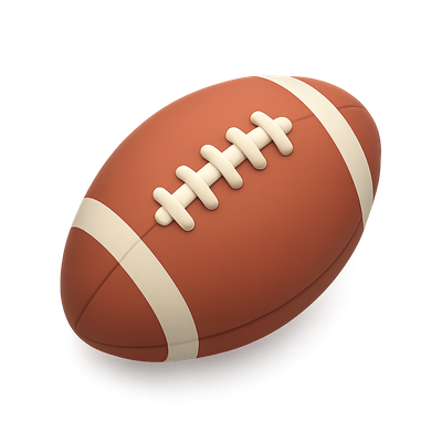 Realistic 3D Football Icon for Sports Themes