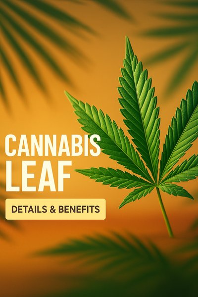 Stylized Cannabis Leaf Illustration with Informational Focus