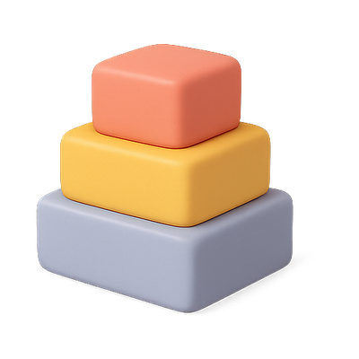 Colorful Stacked Geometric Shapes in Modern Design