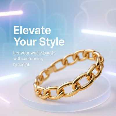 Stylish Gold Bracelet Showcase with Modern Design