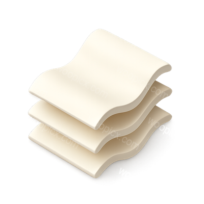 Stylized 3D Wavy Paper Icon with Isometric View