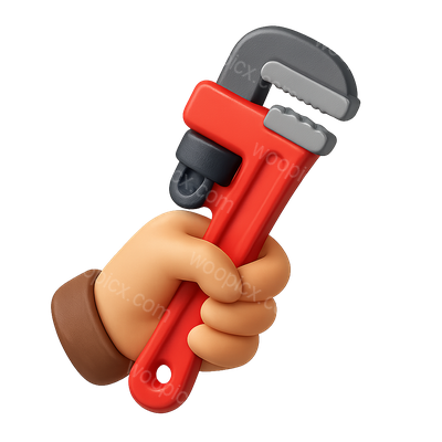 3D Pipe Wrench Icon in a Hand - Isometric Design