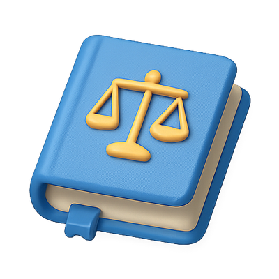 Law Book Icon with Scales of Justice Design