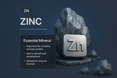 3D Zinc Web Page Design Concept with Informative Blocks