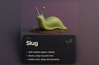 3D Illustration of a Slug with Informative Design Elements