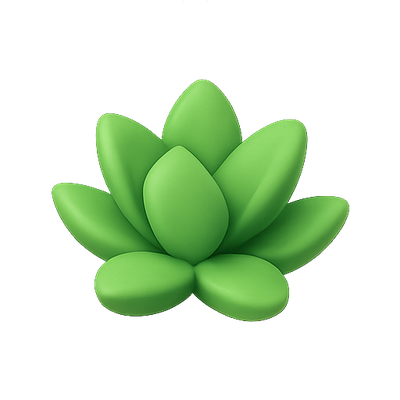 Stylized Green Succulent Plant Icon