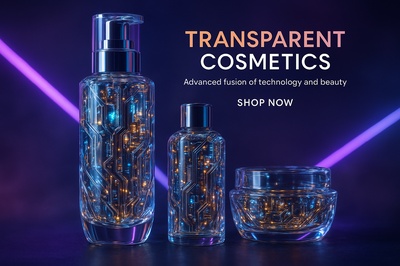 Hyperrealistic 3D Cosmetic Packages with Glowing Technology