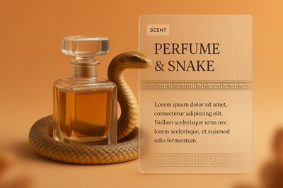 Elegant Perfume Bottle with Snake - Luxurious Composition