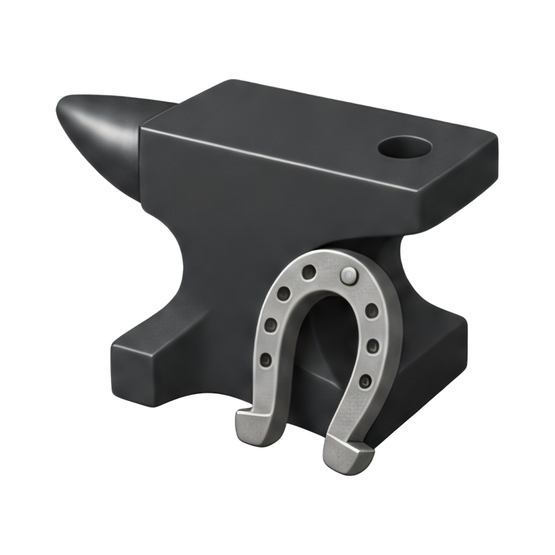 farrier's anvil and horseshoe